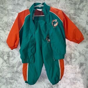 Vintage Miami Dolphins Baby Track Suit Set 12M NFL Jacket Pants